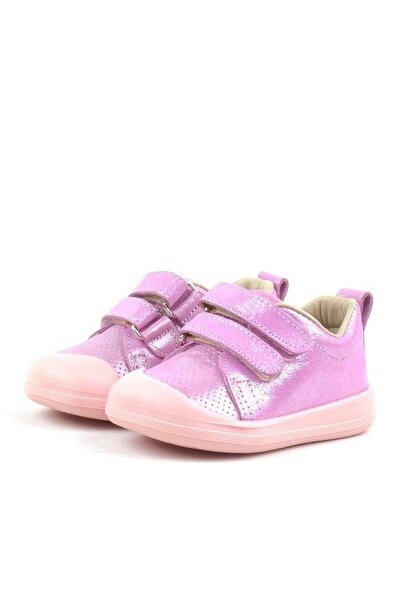 Rakerplus Sonic Genuine Leather Pink Glittering Anatomical Baby Sneakers