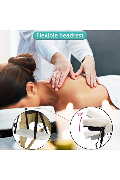 sharpdo Portable 84in Folding Massage Table, Height Adjustable, PU Leather, Brown