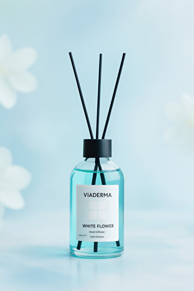 Viaderma Beyaz Çiçek Aromalı Bambu Çubuklu Oda Kokusu 100 ml - Doğal, Ferah ve Uzun Süreli Koku