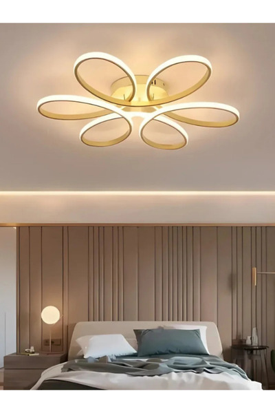 KRAYDINLATMA Papatya Gold 3 Renk Ultra Süper Ledli Plafonyer Avize