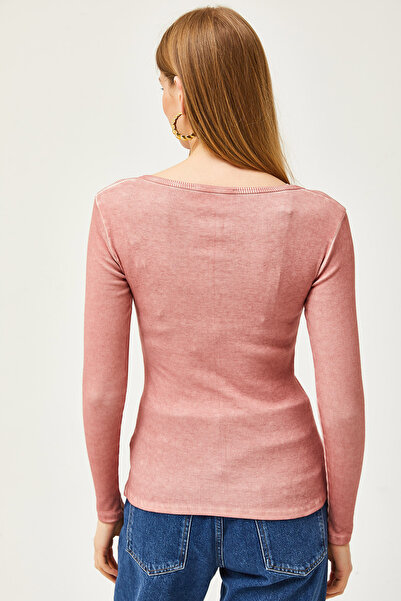 Olalook Women's Washed Salmon Placket Camisole Blouse BLZ-19000588