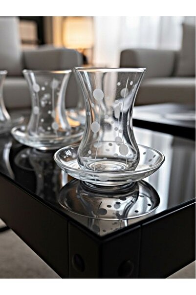 DECOSTYLE 12 Piece Tea Set with Bamboo Cut Decoration