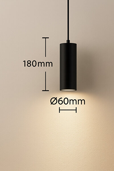 VENON Lorex Tekli Sarkıt Siyah 18 Cm Modern LED Spot Lamba 💖 GU10 Uyumlu GÜN...