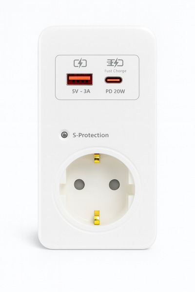 REYYEN Güvenli, Koruyucu Hızlı Şarj, Usb, Type-C, Priz ~720 Joule~ (Şok Koruma, Akım Koruma, Çocuk Koruma)