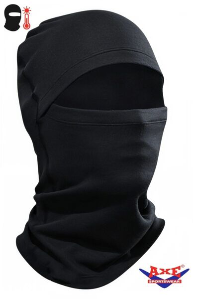 AXE SPORTSWEAR Чорна унісекс зимова - тонкий вітрозахисний термомаска для лиж, балаклава, мотоциклетний шолом, шапка