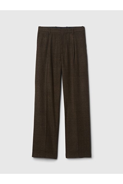 GAP Erkek Kahverengi 365 Yün Karışımlı Relaxed Fit Pantolon