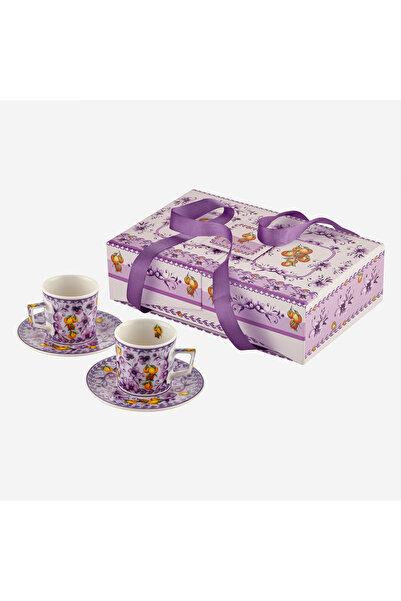 CHIARA ALESSI Arancia Mor Porselen Kahve Fincan Seti 120 Ml