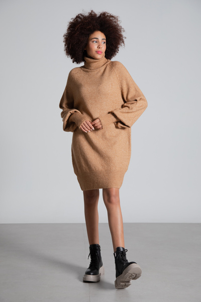 BARRELS AND OIL Turtleneck Knitwear Sweater - Camel
