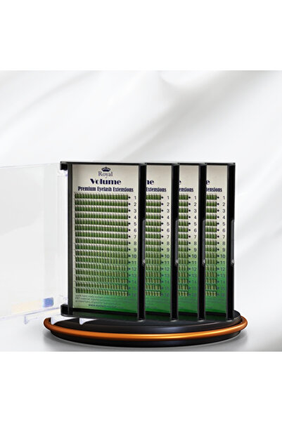 Royal Beauty Pack of 4 Boxes – Premium ROYAL Volume 3D Eyelash Extensions, Individual, C Curvature, Thickness 0.10 m