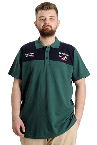 ModeXL Mode Xl Великий розмір Чоловіча футболка Polo Chngyrmd 23328 Нефті