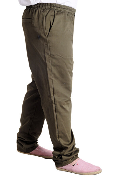 ModeXL Mode XL Men's Trousers Linen JOGGER SPRING 23913 Khaki