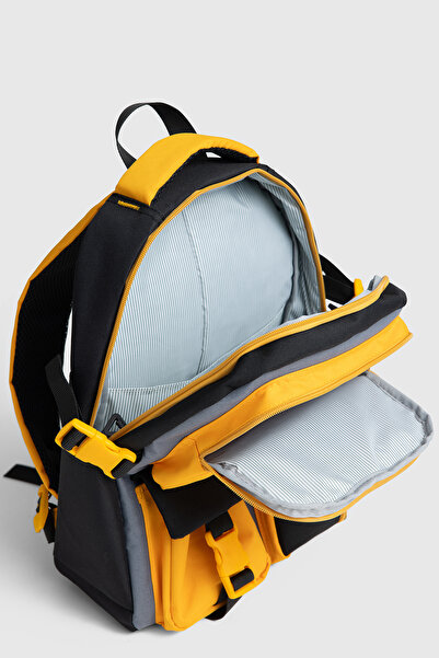 By Hakan Hkn 9013 School Bag Set of 3 Orthopedic Back Mustard Multi-Compartment