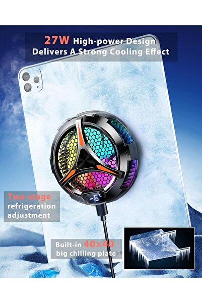 Generic iPad Radiator Magnetic Tablet Cooler With Temperature Display Cooler For Mobile Gaming LiveStreaming