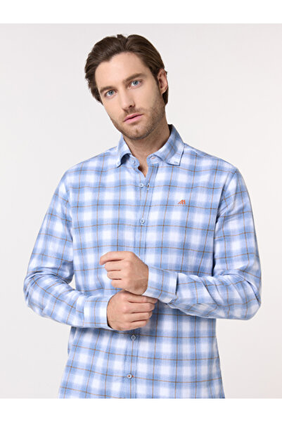 Mannerism The Woven Herringbone – Light Blue Shirt with Subtle Textured Feel,...
