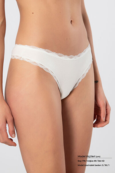 TÜREN 927 Women's Lycra Ribbed Lace String 2-Pack