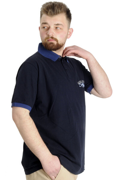 ModeXL Mode Xl Large Size Men's Polo T-shirt Sailing 23344 Navy Blue