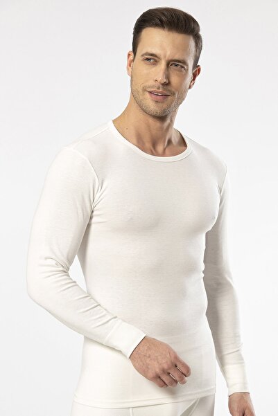 Cacharel - Θερμικό μακρυμάνικο πουλόβερ με λαιμόκοψη 1603/Λευκό