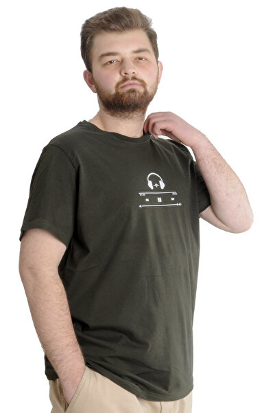 ModeXL Large Size Mode XL Men's T-shirt Headset - 23101 Khaki
