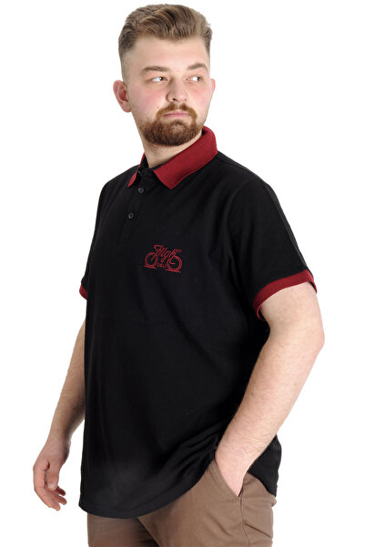 ModeXL Mode Xl Large Size Men's Polo T-shirt High 23346 Black