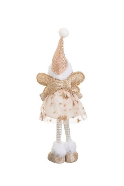So Iconic 1 Piece Champagne Beige Glittered Winged Decorative Angel Figure/57 cm