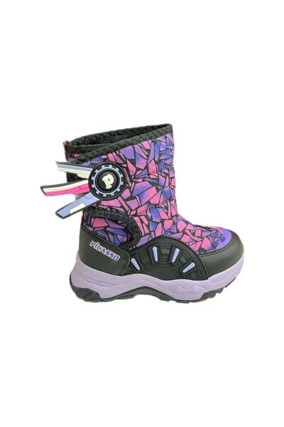 Shop Arc Kız Çocuk Paraşüt Kumaş Çizme Bot Pudra BuzBeyaz Yünlü Cırt Cırtlı K...