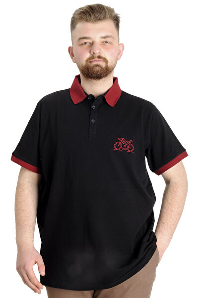 ModeXL Mode Xl Large Size Men's Polo T-shirt High 23346 Black