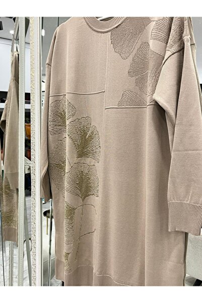 MRM MERAM BUTİK Dna Mercerized Tunic Floral Silvery - Mink - 2