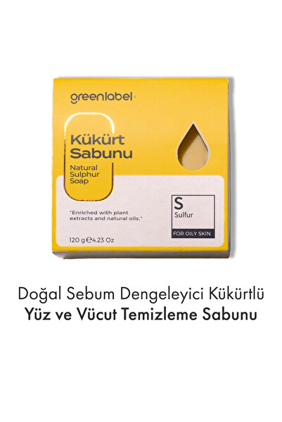 Greenlabel Kükürt Sabunu Natural Sebum Dengeleyici 120gr.