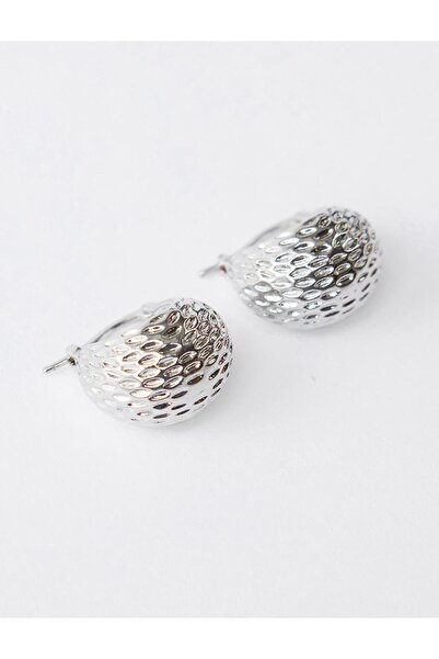 Jimmy Key Silver Color Textured Modern Earrings