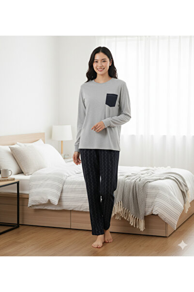 MODA Women's long sleeve pajamas set