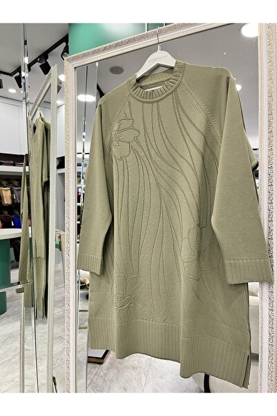 MRM MERAM BUTİK Dna Embossed Mercerized Tunic - Mint Green - 2