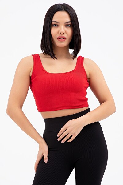 Coconat Ženska crvena majica bez rukava Skraćeni kroj