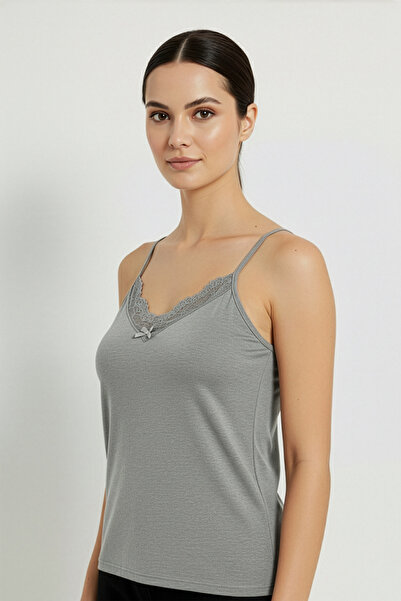 HNX Cotton Collar Lace Thin Strap Women's Tank Top