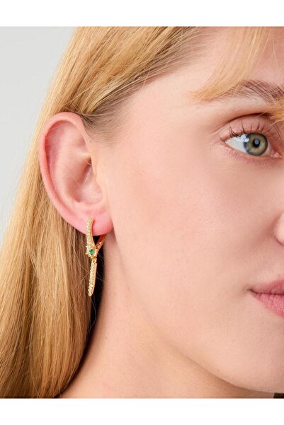 Jimmy Key Gold Color Snake Figured Sparkling Clip-On Earrings