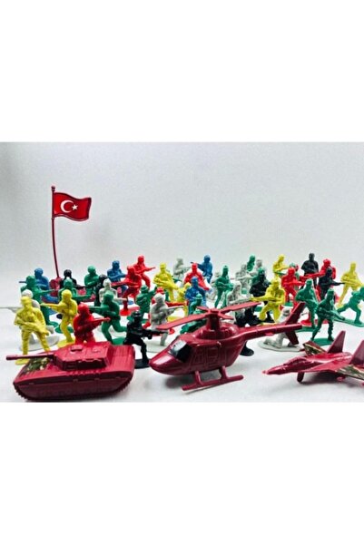 Genel Markalar Asker Adam Oyuncak Seti 58'Li Paket - Oyuncak Asker Seti - Türk Askeri Oyuncak Adam Seti