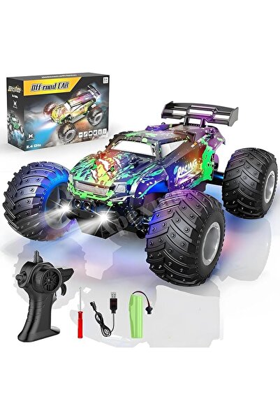 Genel Markalar Uzaktan Kumandalı LED Işıklı 1:18 Ölçek Şarjlı Hız Yapan Arazi...