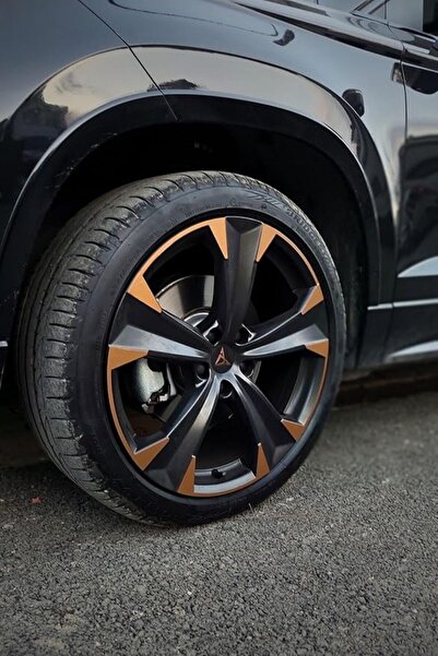 salesalbutik مجموعة ملصقات تغطية العجلات متوافقة مع تصميم كوبرا أتيكا، لون نح...