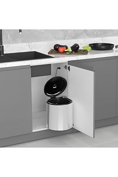 CET PRIME S-2251-SS Krom Paslanmaz Çöp Kovası 10 Lt