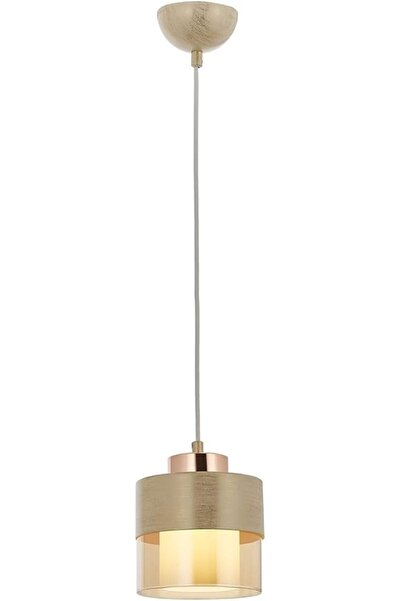 Genel Markalar AV-60193-1KRM Krem Boyalı Modern Avize, E27, Metal, Cam, 15cm