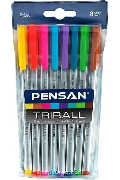 Genel Markalar Triball Tükenmez Kalem Renkli 8'Li Set Tek Ebat No Color