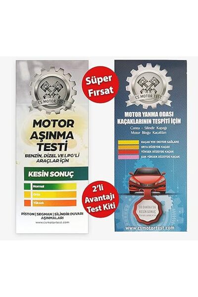 Genel Markalar MOTOR TEST Aşınma Ve Conta Kaçak Testi- Avantajlı 2'li Paket
