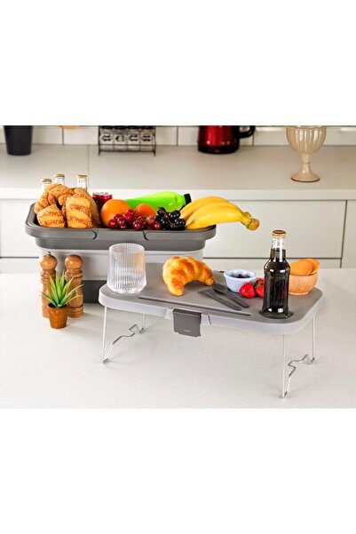 Genel Markalar Piknik Seti | Masalı Silikon Sepet 24 Lt Kamp Çantası GRİ