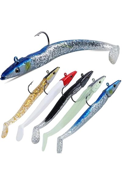 Genel Markalar 5 Adet 12cm 20gr Silikon Jig Balık Yem Seti Çipura Levrek Kati...