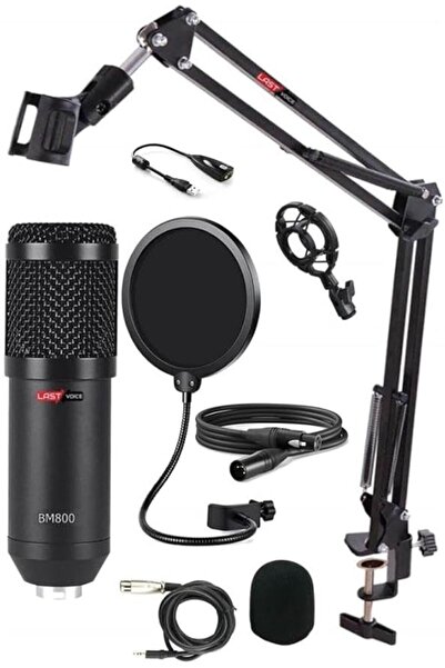 Genel Markalar BM800XLR Condenser Mikrofon + Shock Mount + Stand + Pop Filtre
