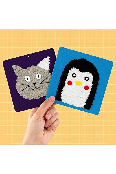 Genel Markalar GOOKIE Çocuklar İçin Örgü Nakış Seti, Kedi ve Penguen Desenler...