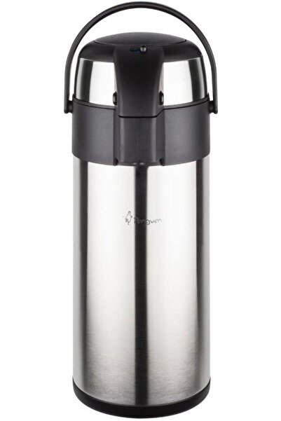 salesalbutik 5 Lt Pompalı Kapaklı Çift Katlı Çelik Termos 1250A