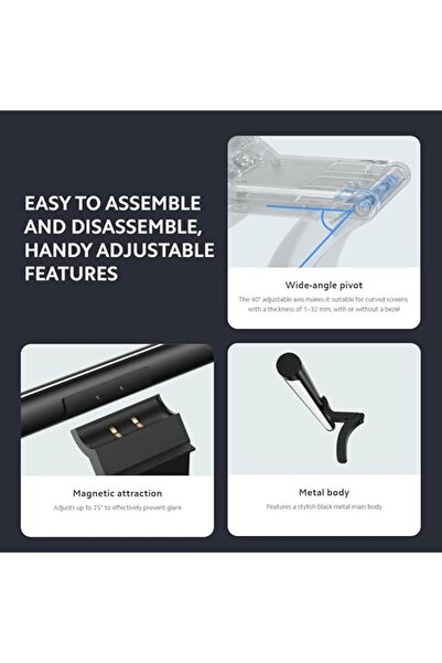 Genel Markalar Mi LED Bilgisayar Monitörü Işık Çubuğu Siyah AB BHR4838GL