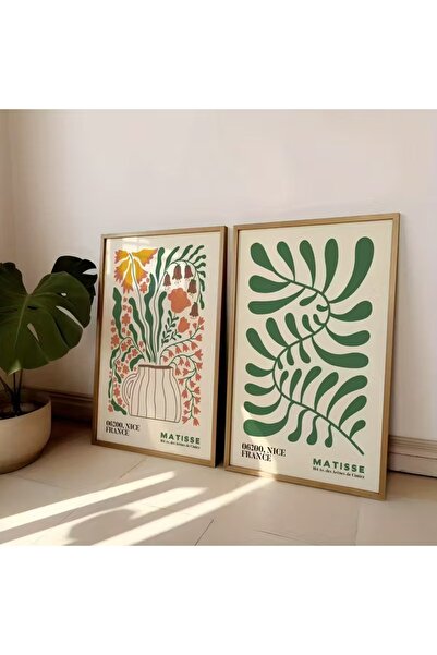 512 STORE Estetik 2'li Modern Duvar Dekor Vintage Matisse France Çerçevesiz K...