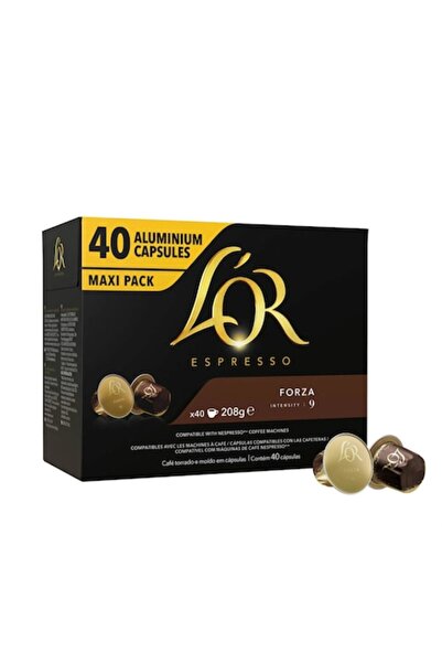 L'OR Forza coffee capsules, 40 aluminium capsules, intense coffee, 200g