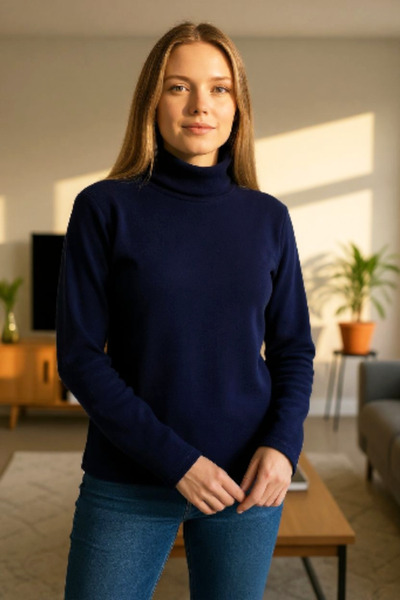 Star Fashion Bluza dama vatuita, material striat, tetra, cu guler pe gat